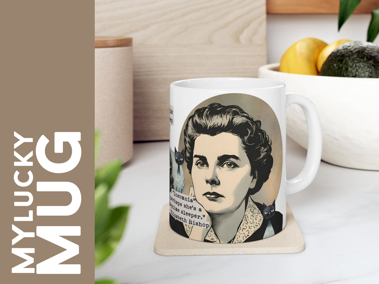 Elizabeth Bishop Poetess Collage Mug (Doublesided/Quote Mug) Writers, Readers & Poets Gift