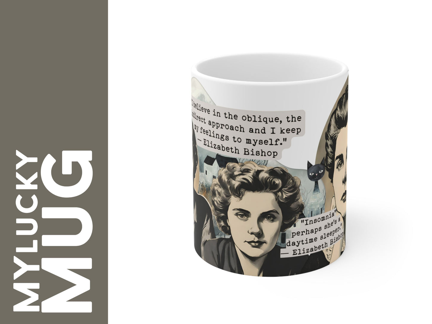 Elizabeth Bishop Poetess Collage Mug (Doublesided/Quote Mug) Writers, Readers & Poets Gift