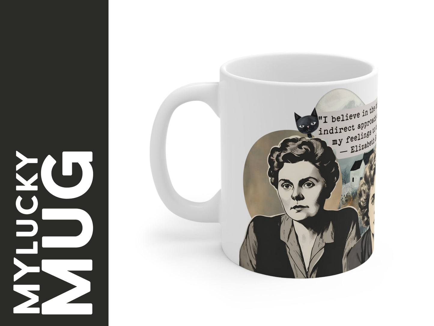 Elizabeth Bishop Poetess Collage Mug (Doublesided/Quote Mug) Writers, Readers & Poets Gift