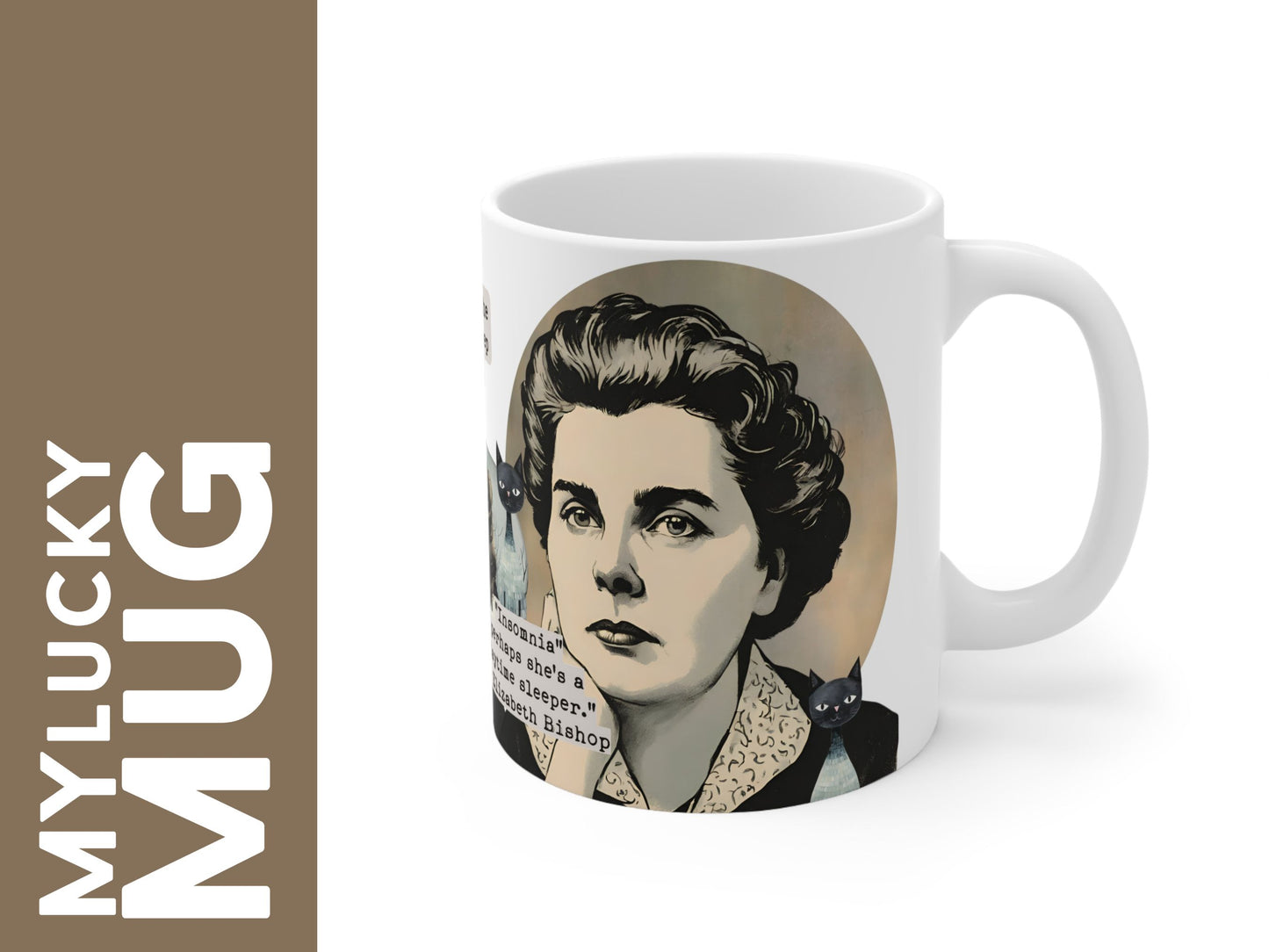 Elizabeth Bishop Poetess Collage Mug (Doublesided/Quote Mug) Writers, Readers & Poets Gift