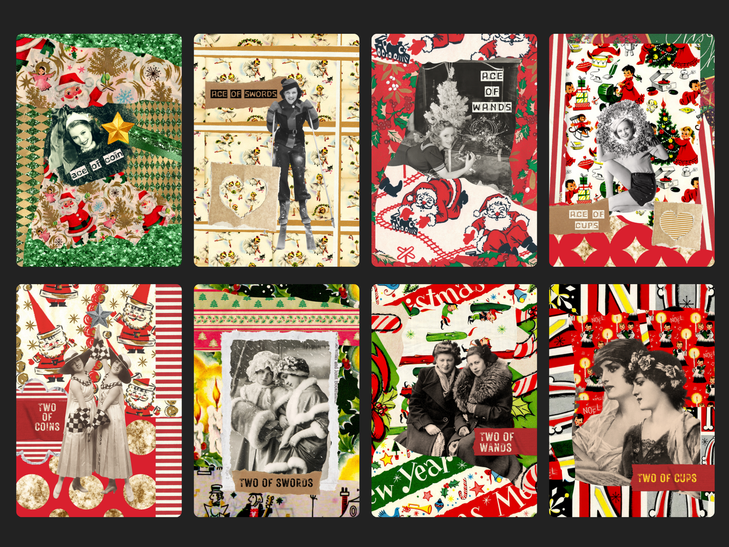 HOHO Tarot Cards Gift Set (Pre-order) Original Retro/Vintage Design/Collage/Nostalgic Christmas