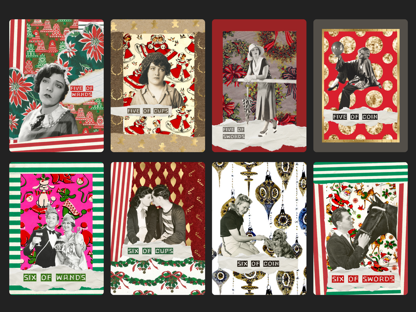 HOHO Tarot Cards Gift Set (Pre-order) Original Retro/Vintage Design/Collage/Nostalgic Christmas