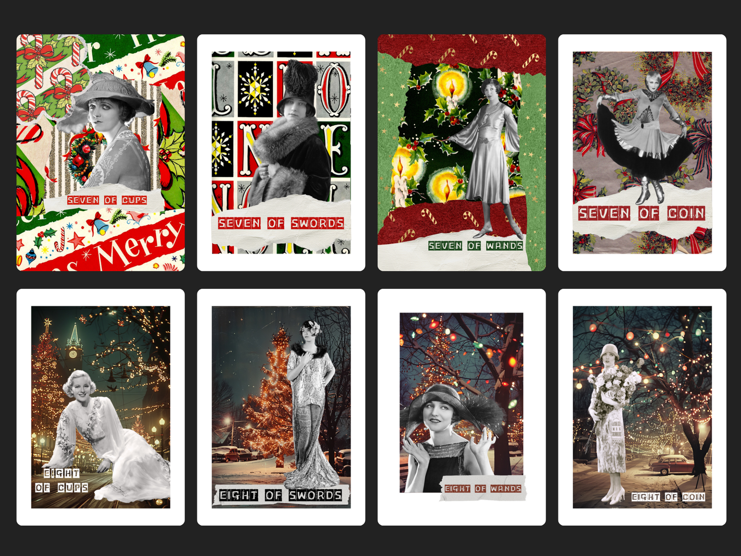 HOHO Tarot Cards Gift Set (Pre-order) Original Retro/Vintage Design/Collage/Nostalgic Christmas