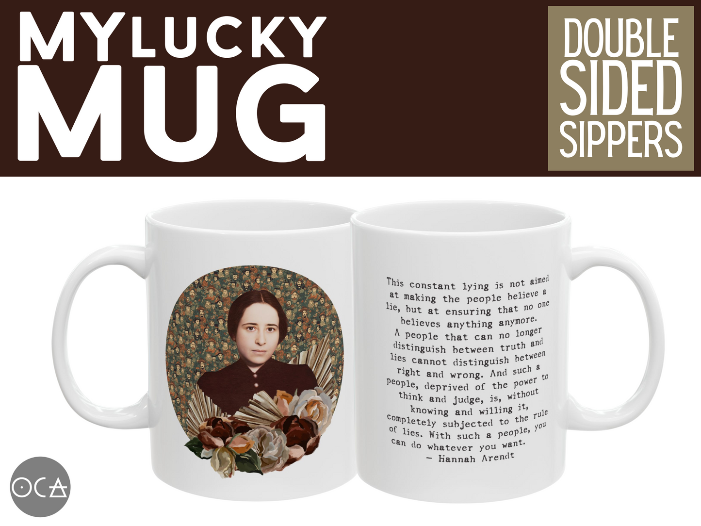 Hannah Arendt Mug (Doublesided/Quote Mug)