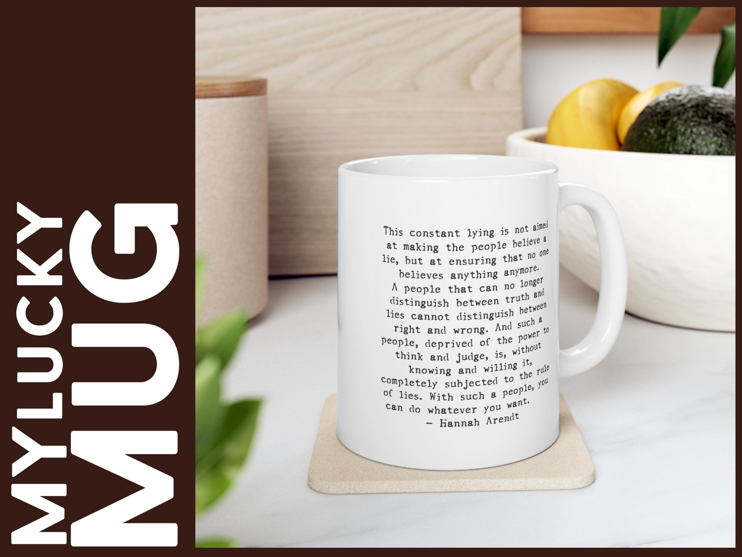 Hannah Arendt Mug (Doublesided/Quote Mug)