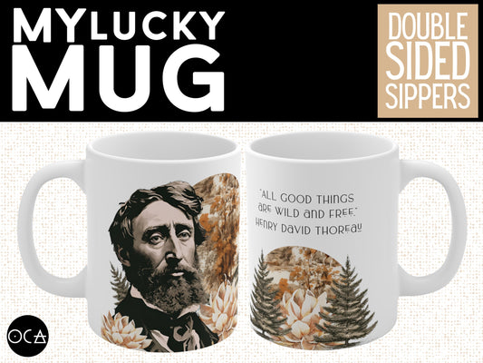 Henry David Thoreau Mug (Doublesided) Herbteller Lucky Mugs