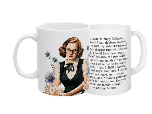 Shirley Jackson Illustrated Mug (Doublesided) Printable Crossword/Bookmarks Included