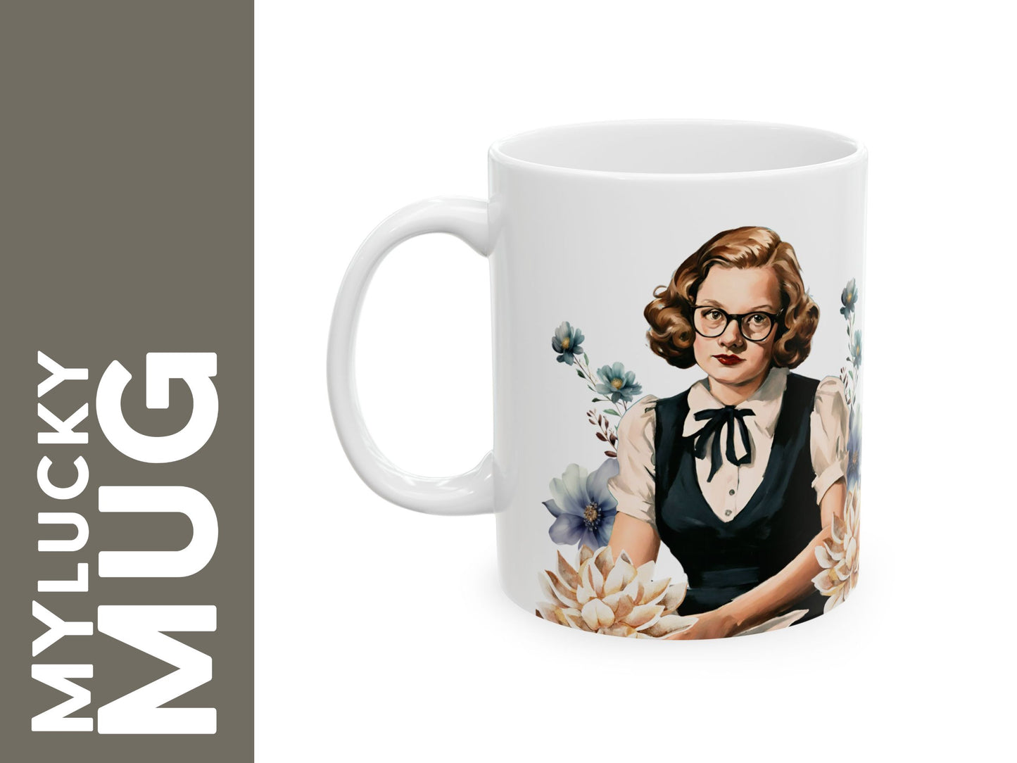 Shirley Jackson Illustrated Mug (Doublesided) Printable Crossword/Bookmarks Included