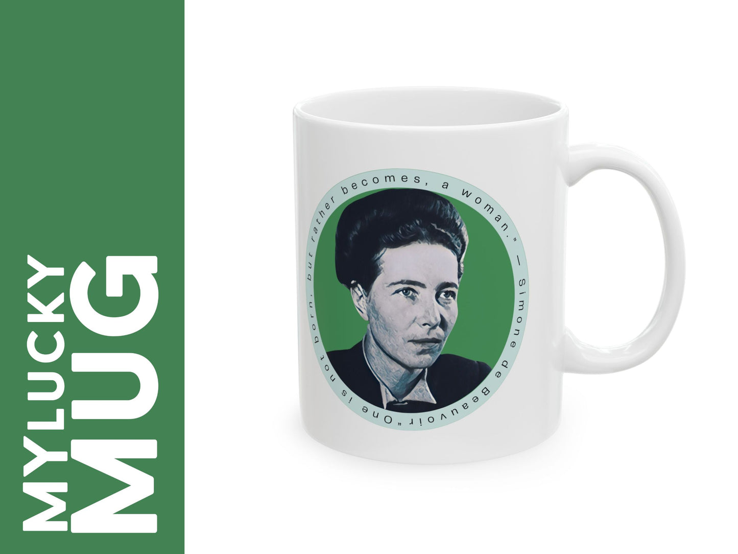 Simone de Beauvoir Mug (Doublesided/Quote Mug)