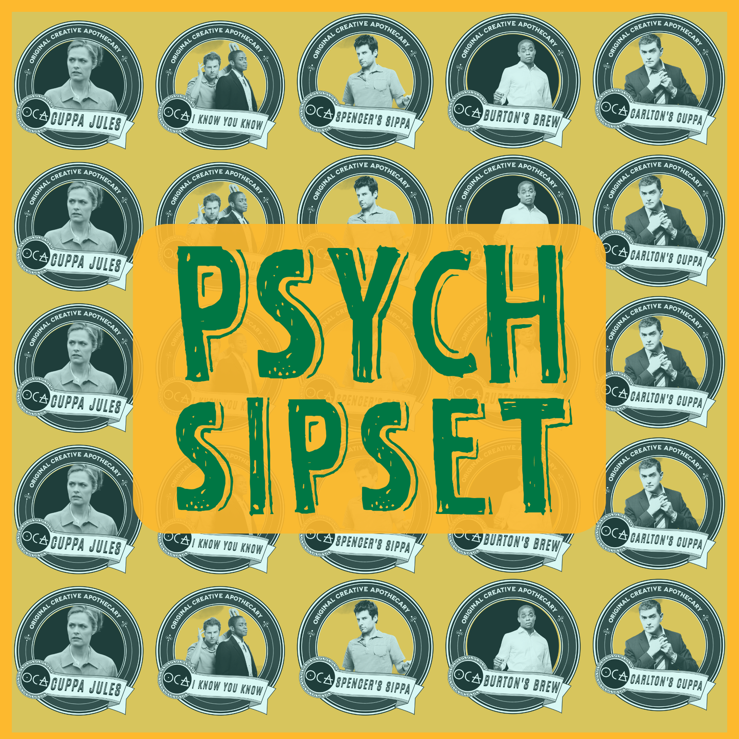 Shawn & Gus Psych Sipset TeaRing (Herbal Tea Sampler Set/Gift Set/5 teas)