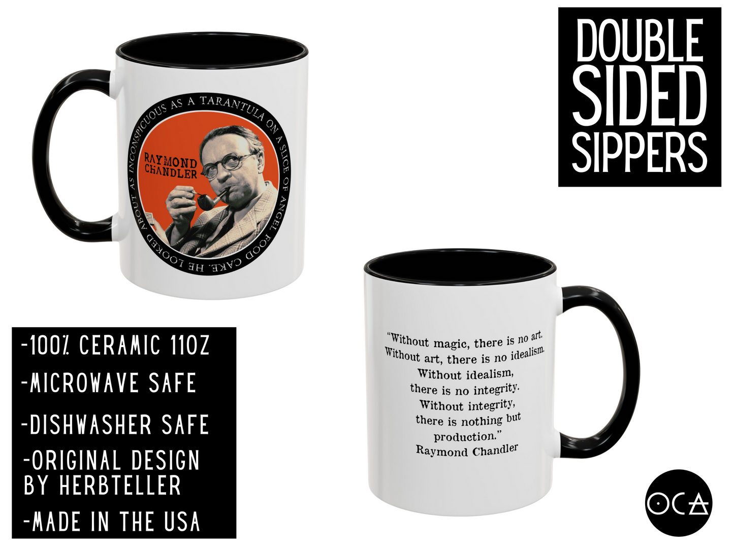 Raymond Chandler Mug (Doublesided/2 Color Options)