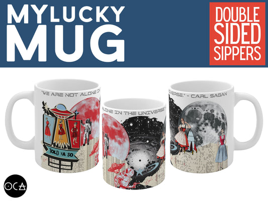 Space Lady UAP/UFO Mug (Original Collage Art /3 Color Options)